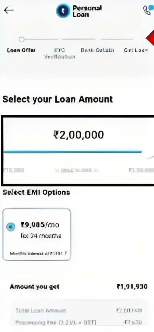 Select your loan amount