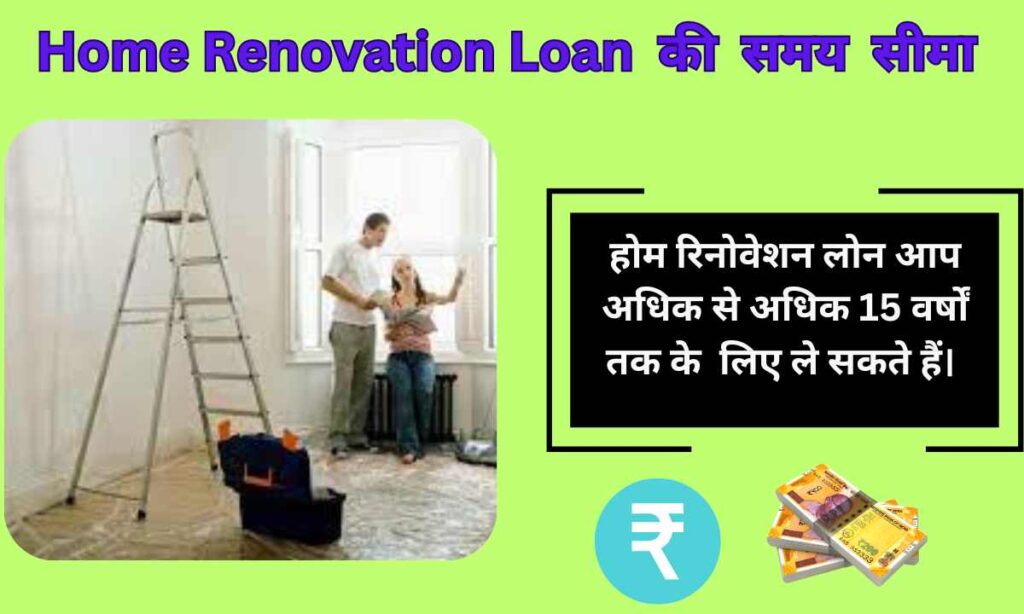 Home Renovation Loan चुकाने के लिए मिलने वाला समय 