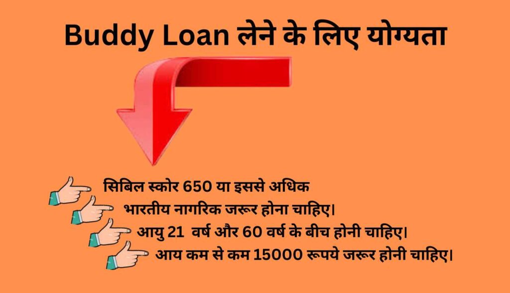 Buddy Loan लेने के लिए योग्यता